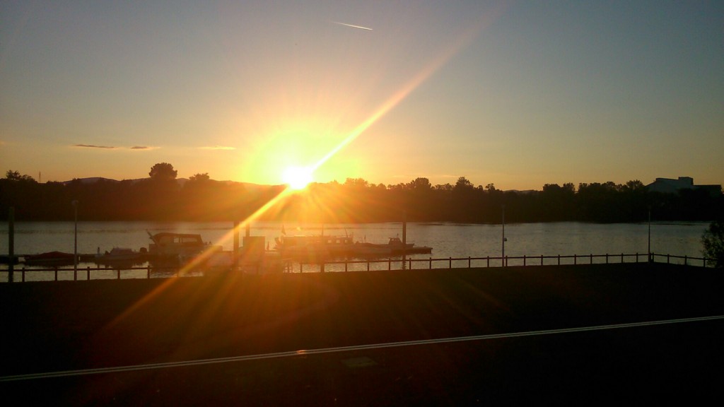 Couche de soleil sur la Saône