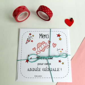 Carte coeur rouge merci maîtresse par Marie-Maguelone